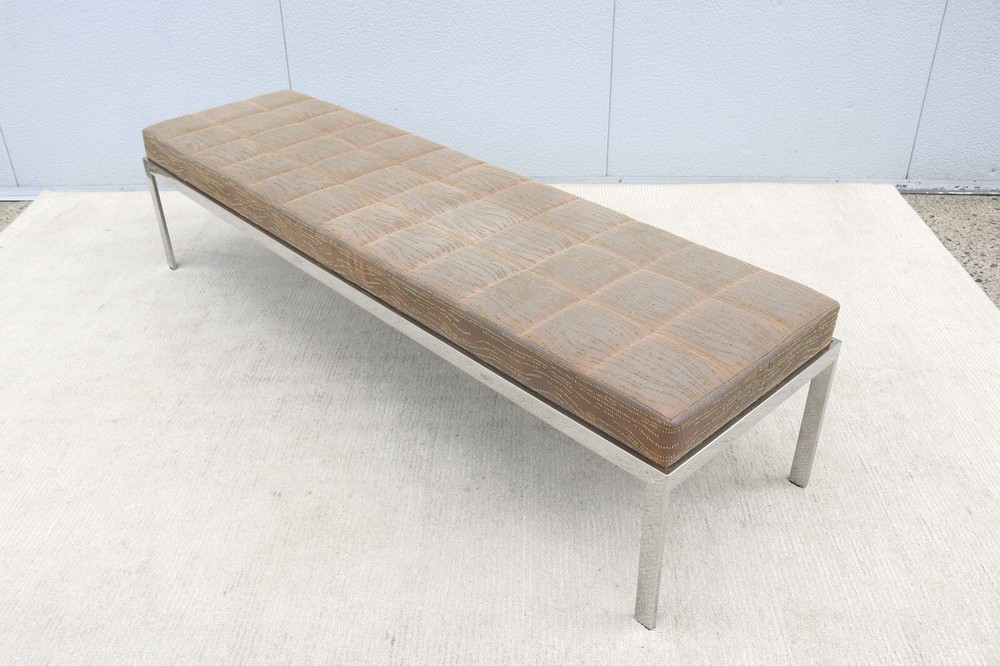 Mid-Century Modern Style Cumberland Large Rectangular Cambridge Metal Bench