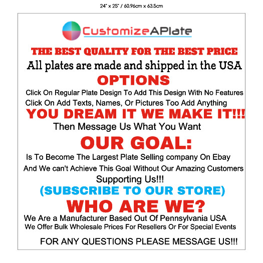Custom Personalized License Plate Auto Tag With Triangle Question Marks Design