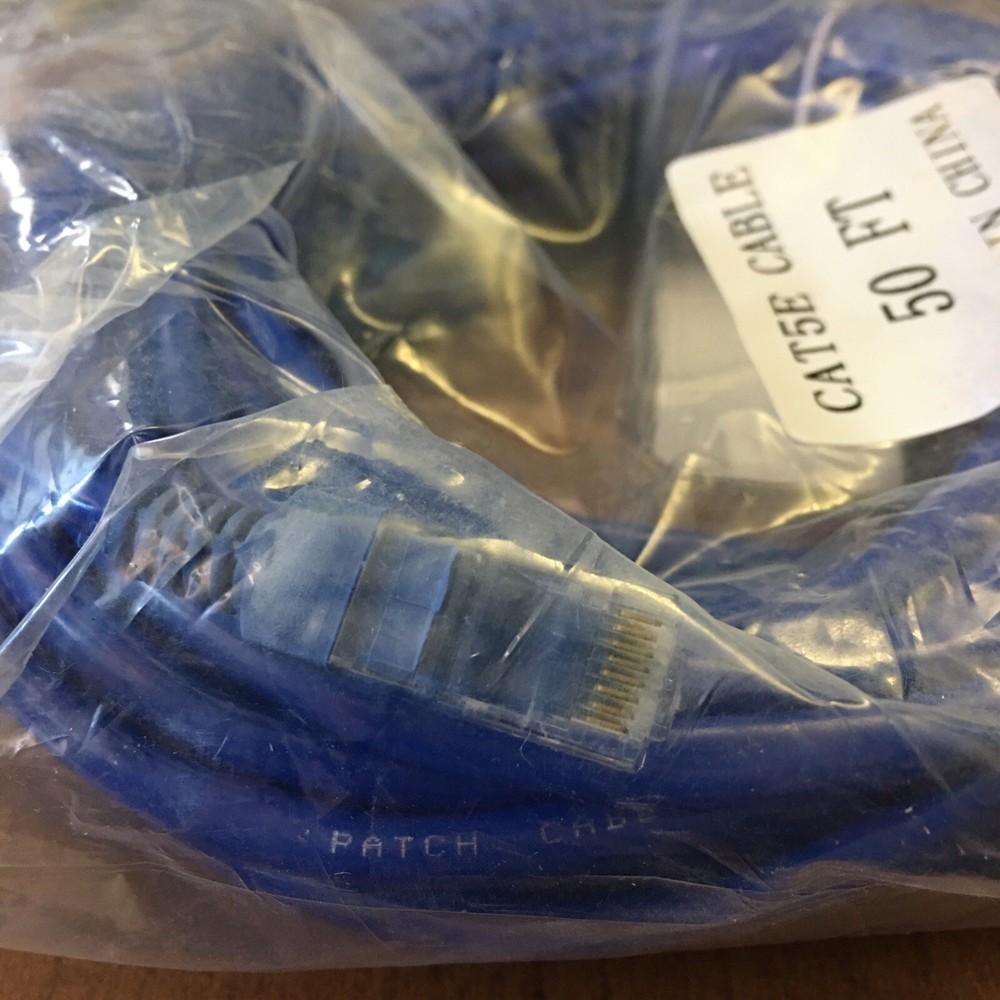 Blue Gold Plated 50FT cAT5e Ethernet Network Cable B0034XBFJU