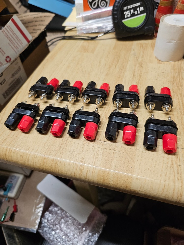 Dual Red & Black Binding Post / Banana Jack 10 Pieces