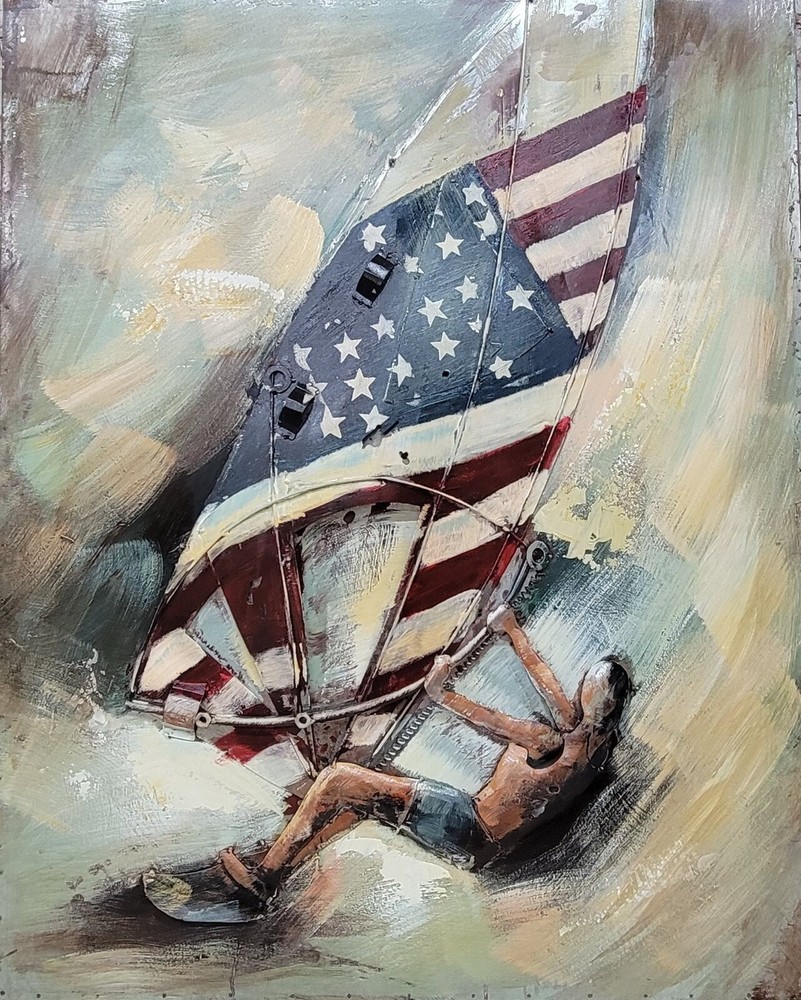 Hand Made Fine Art artwork Wind Surfer Three Dimensional Figurine Figure