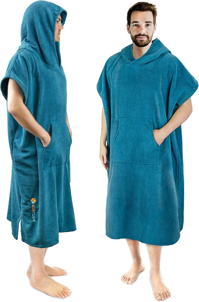Surf Poncho Changing Robe with Hood | Absorbent Quick Dry Microfiber Wetsuit Cha