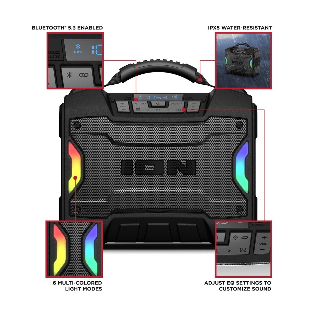 ION Audio Tailgater TD Rugged Bluetooth Speaker