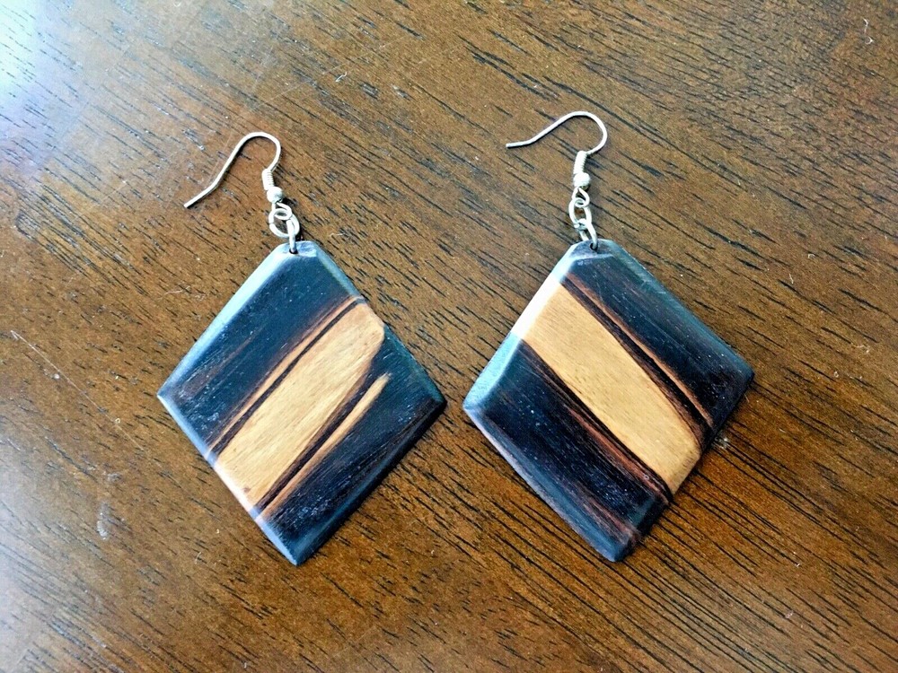 Genuine Ebony Wood Earrings
