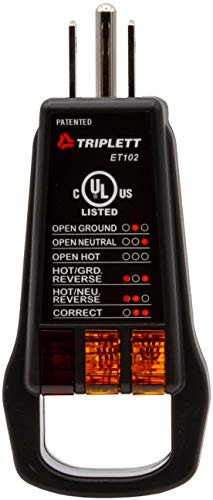 ET102 Standard Outlet/Receptacle Tester with 5 Visual Indicators