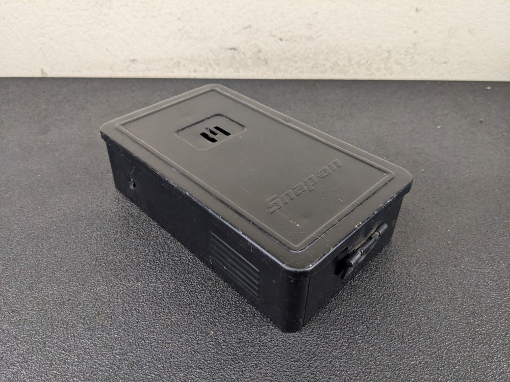 #bn788 Snap On Tools Empty Black Metal Box from Drill Bit Set