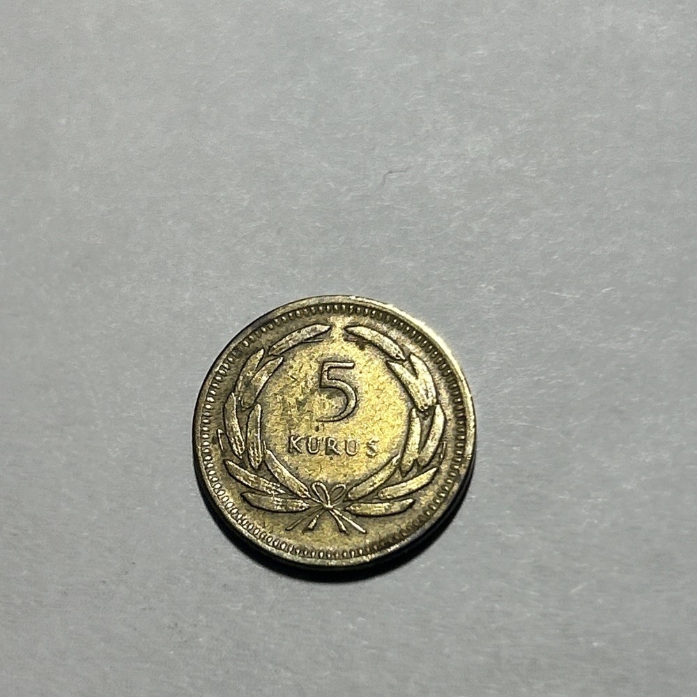 1956 Turkey 5 Kurus Coin