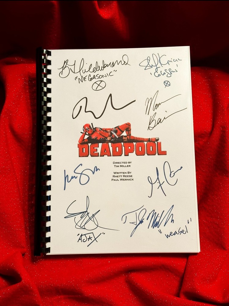 Deadpool, Movie Script, Cast Printed Signatures, Signed, Gift, Film