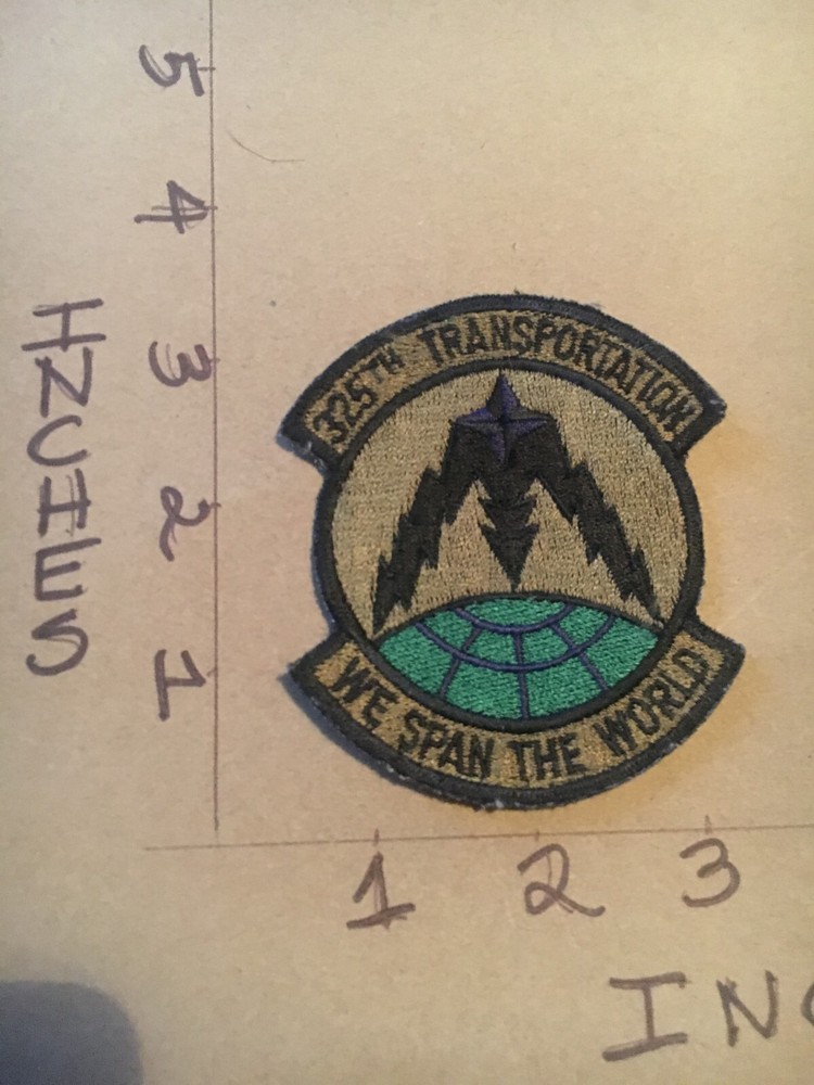 USAF 325th Transportation Squadron subdued patch 5/3/25