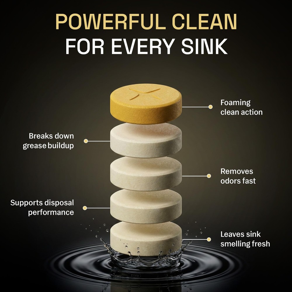 Zyro Plus Garbage Disposal Cleaner Tablets 24 Pack Deodorizer