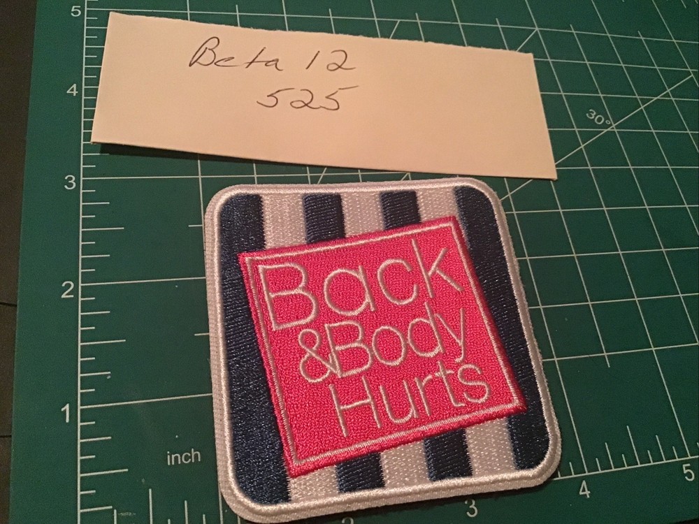 BACK & BODY HURTS Morale Patch Hook & Loop Funny Military Tactical 2A Hiking