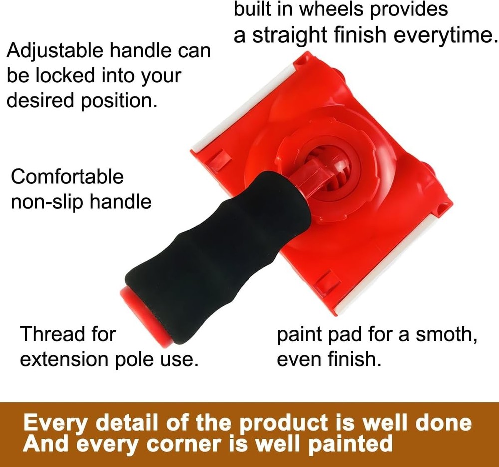 Pro-Grade Paint Edger with Rotatable Handle & Replacement Pads for Precision