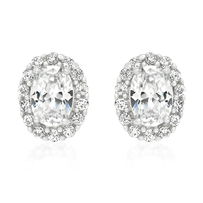 Clear Stone Estate Earrings