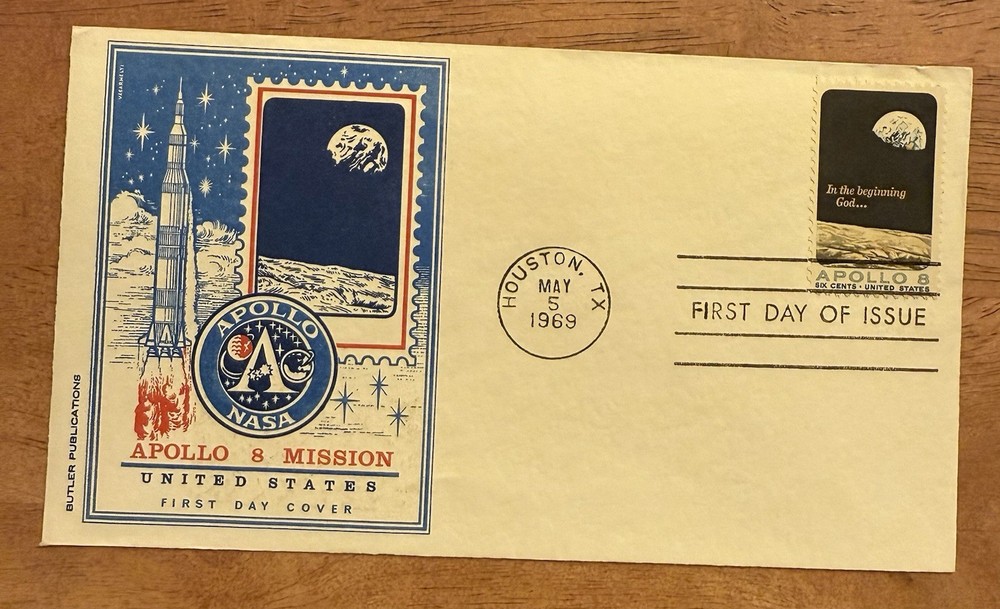 SPACE APOLLO 8 FIRST MANNED ORBIT 1969 ANDERS LOVELL BORMAN BUTLER  CACHET FDC