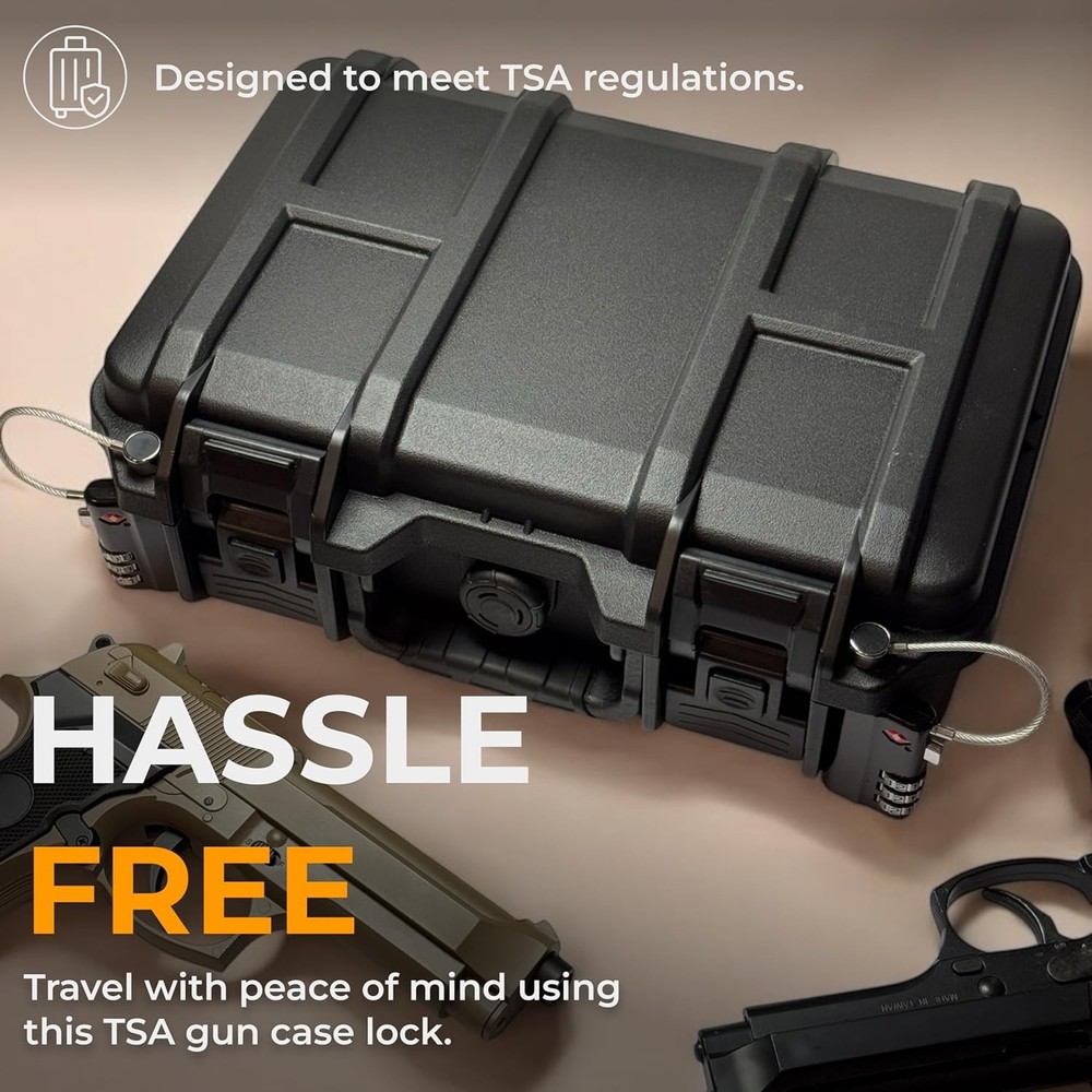 Professional Gun Case Lock — TSA Approved with 1 Pack, Black