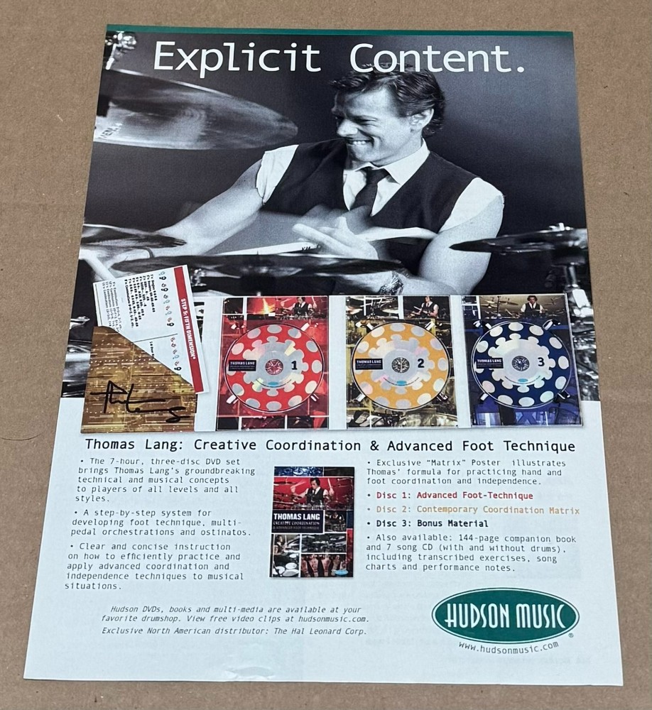 HUDSON MUSIC - THOMAS LANG - 2007 Print Advertisement