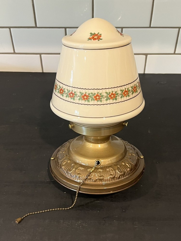 Antique Flush Mount Fixture Rewired Rare Globe 9H