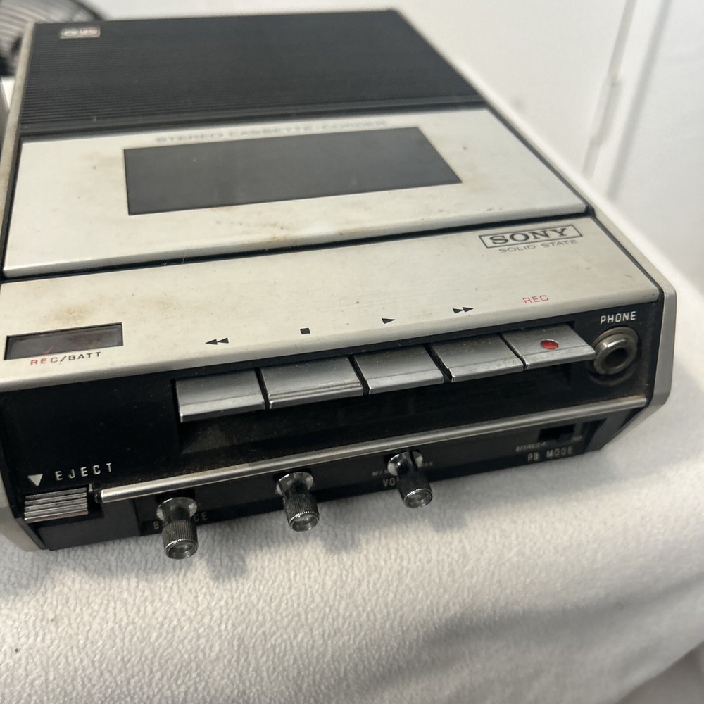 Sony TC-124 Stereo Cassette Corder - Portable Solid State Tape Player