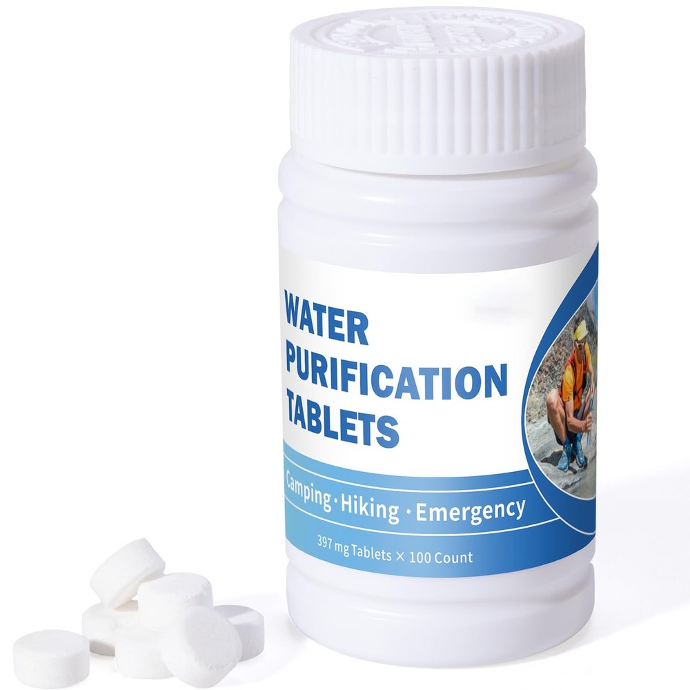 Water Purification Tablets (100 Count) - Water Tablets Purification for Drink...