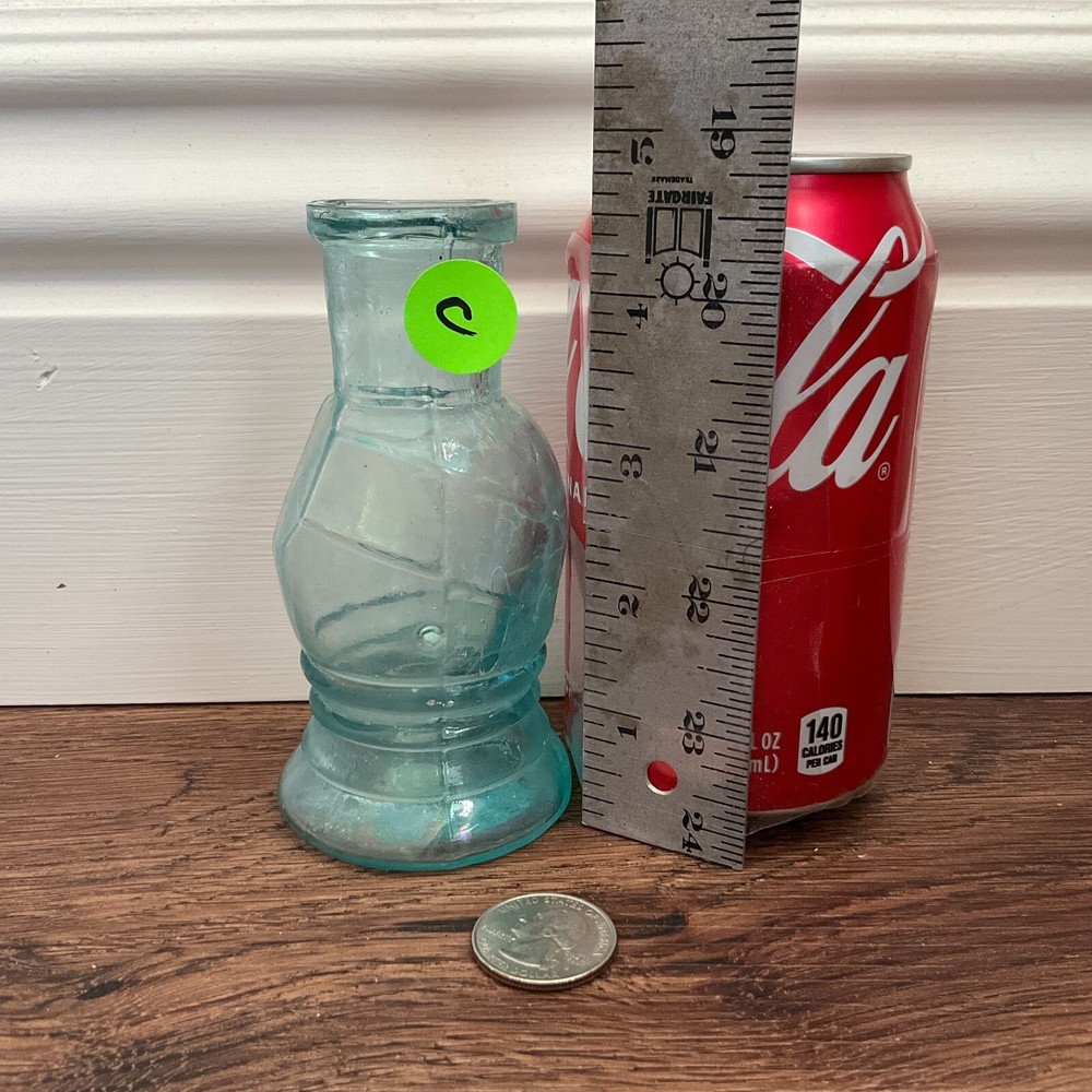 UNIQUE SHAPE RESTORFF & BETTMANN NY 1880s BOOT BLACKING BOTTLE HAND BLOWN