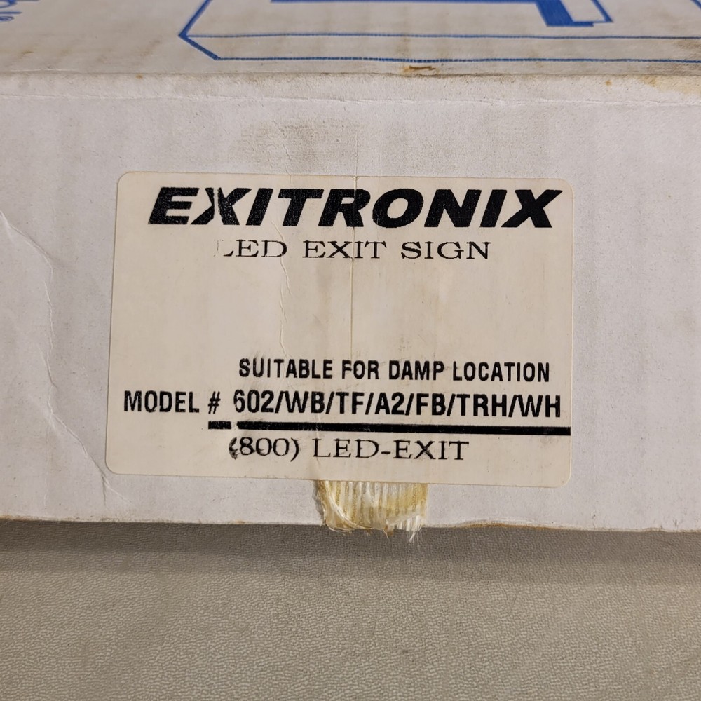 Exitronix 602/WB/TF/A2/FB/TRH/WH LED Exit Sign Suitable For Damp Locations