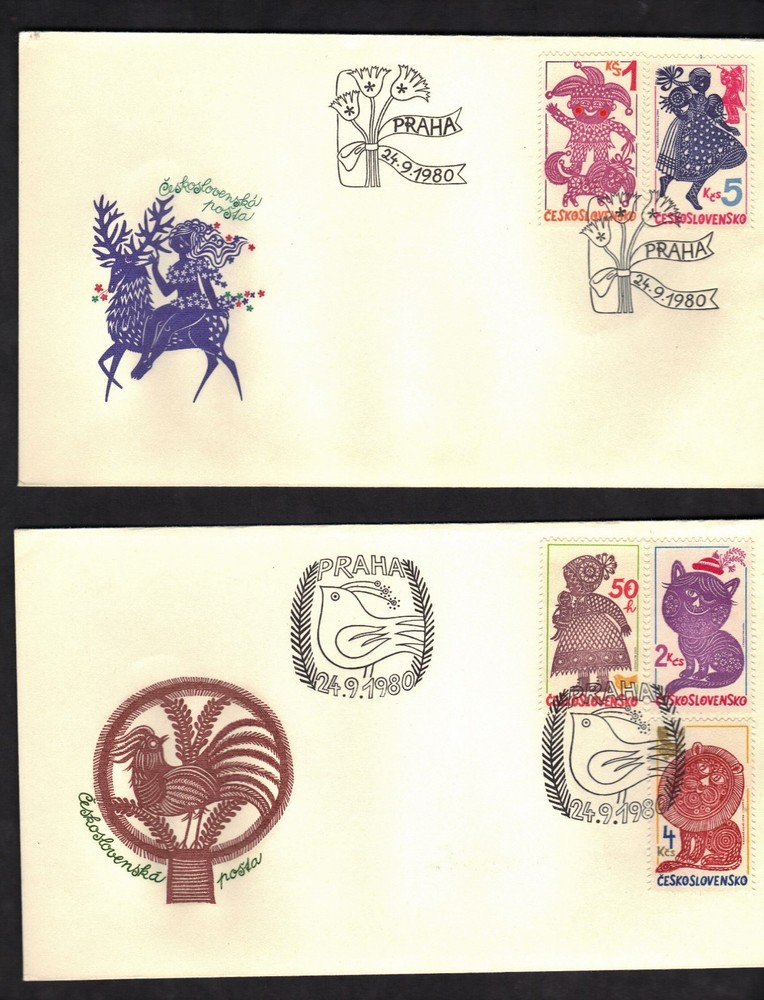 CZCHOSLOVAKIA FIRST DAY COVER 1980 - FOLKTALE CHARACTERS