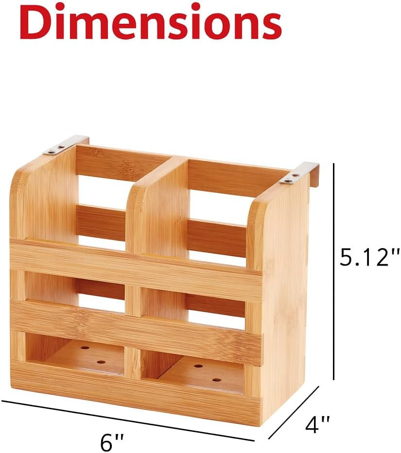 Dish Rack Caddy For Folding Dish Drying Rack Natural Bamboo Kitchen Organizer