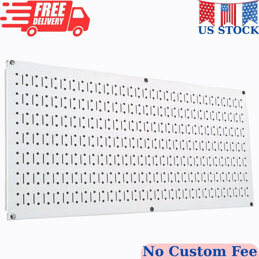 Pegboard 16in x 32in Horizontal White Metal Pegboard Tool Board Panel