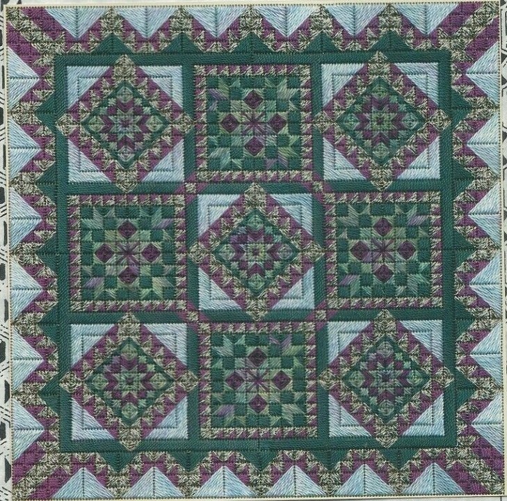DIAMONDS & SQUARES--Nancy's Needle--Regional Quilt Series-Counted Canvas Pattern