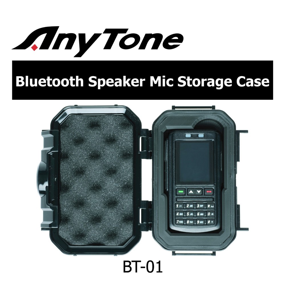 AnyTone BT-01 Remote Control Bluetooth Speaker Mic Mobile Radio Storage Case