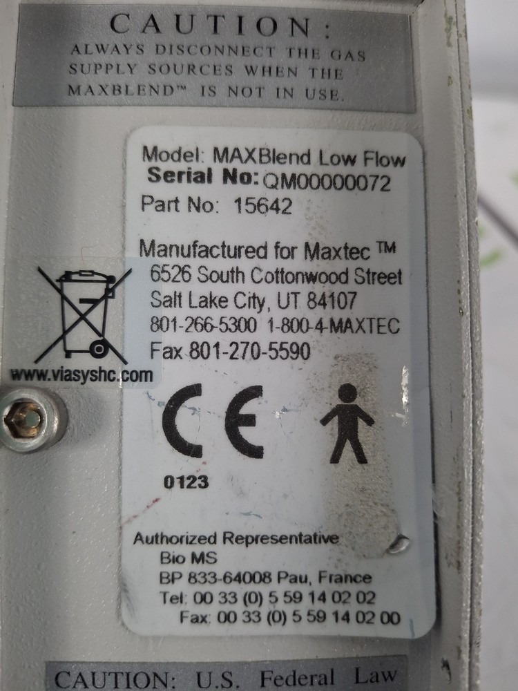 Maxtec, Inc. MAXBlend Low Flow Air/Oxygen Blender