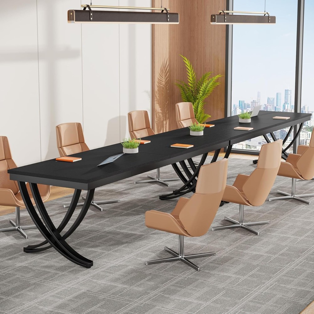 6.5FT Conference Table for 6-8 People, 78 inch Long Rectangular Seminar Table