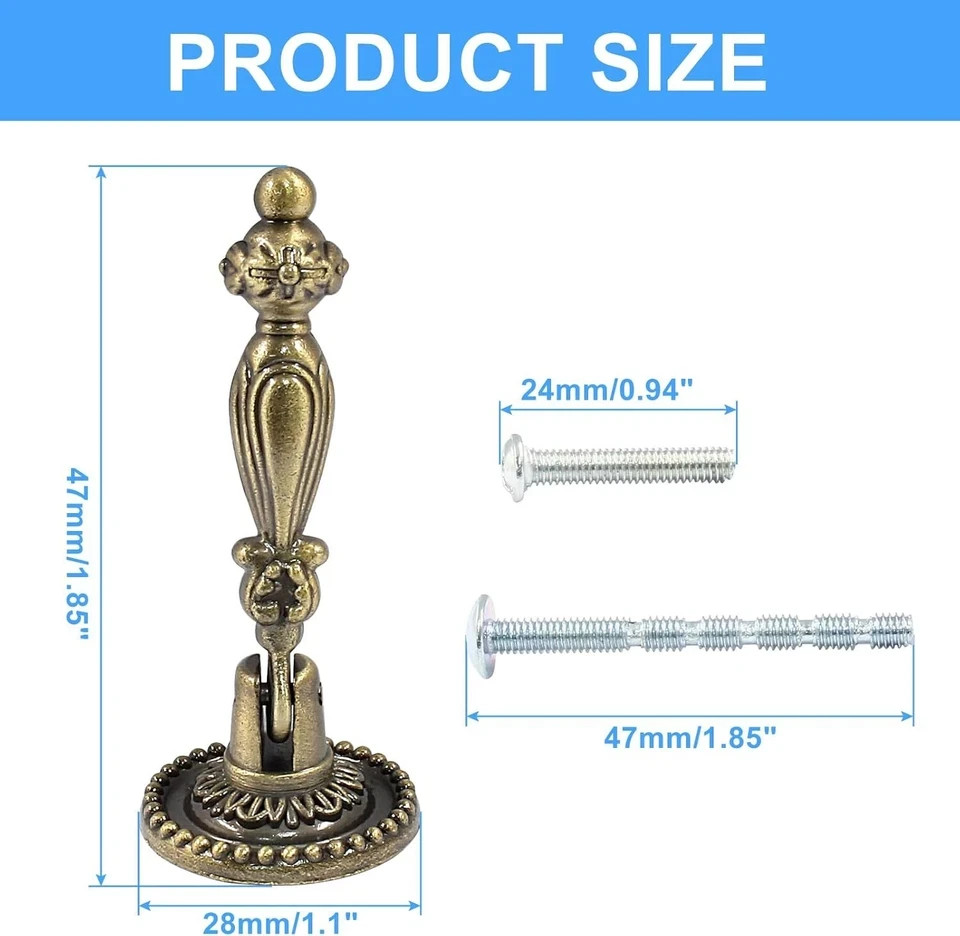 6 Pack Antique Tear Drop Pulls Vintage Cabinet Drawer Decorative Pull Handles