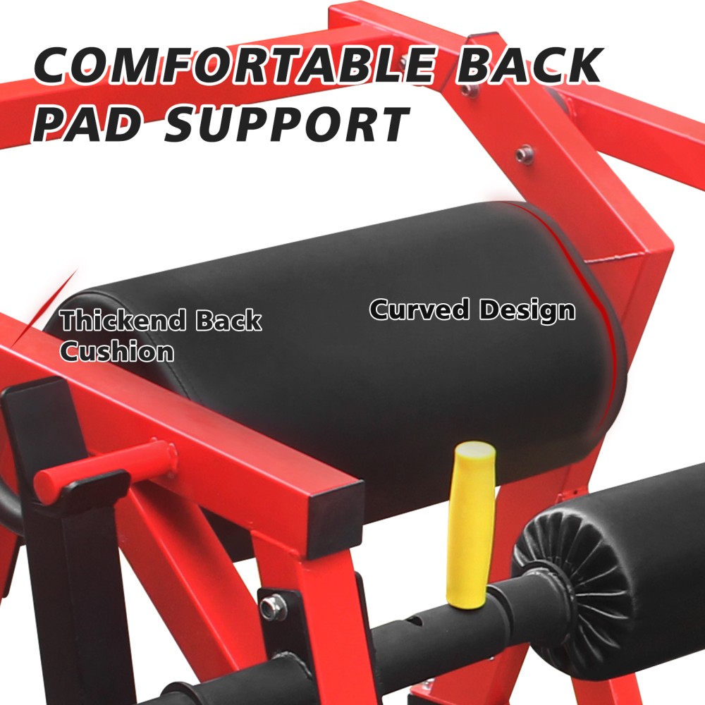 Hip Thrust Machine for Glutes, Adjustable Butt Workout w/ Weight Holder, Red