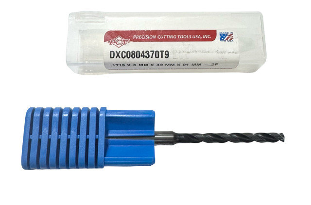 PCT 6.7mm Solid Carbide Drill 8xD Coolant Thru Double Margin TiAlCN