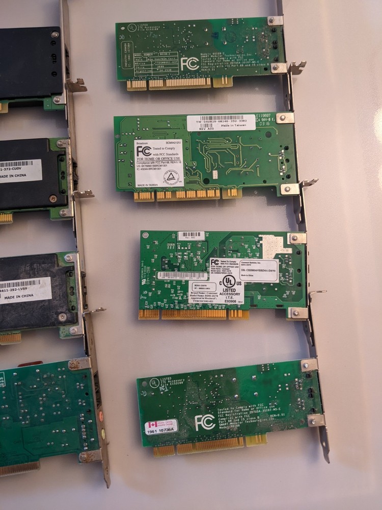Set Of 17 Fax Data Modems. Not Tested.
