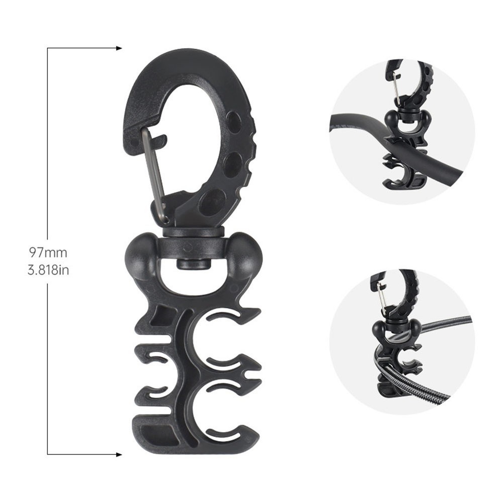 For Second Stage Regulator Scuba Hose Holder Clip with 3 Hole Quick Release