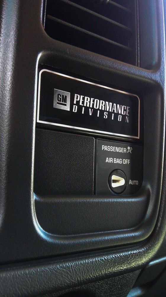 Silverado Dash emblem--GM Performance Division