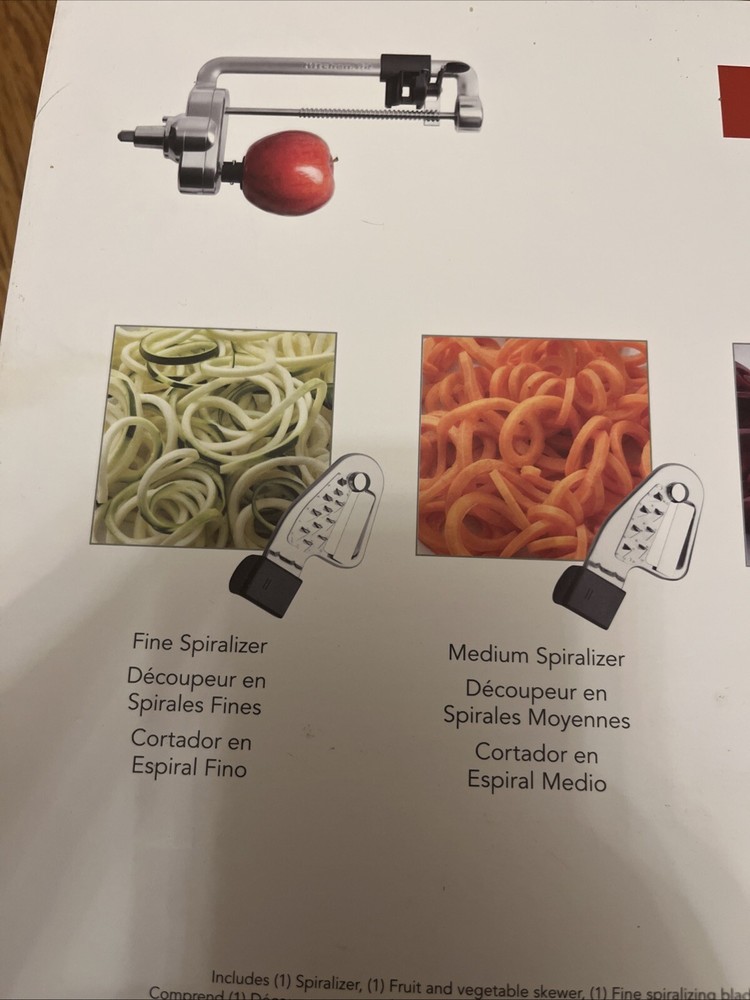 KitchenAid: 5-Blade Spiralizer w/Peel, Core & Slice Attachment for Stand Mixer