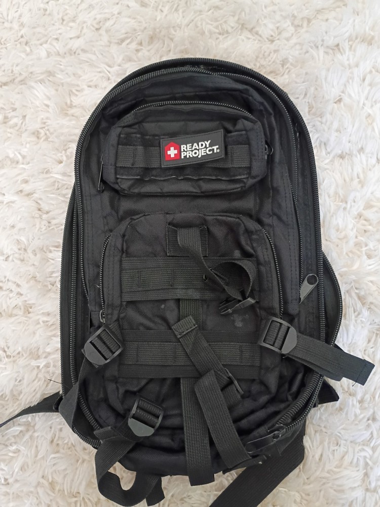 Black Canvas Tactical Backpack Medium Size