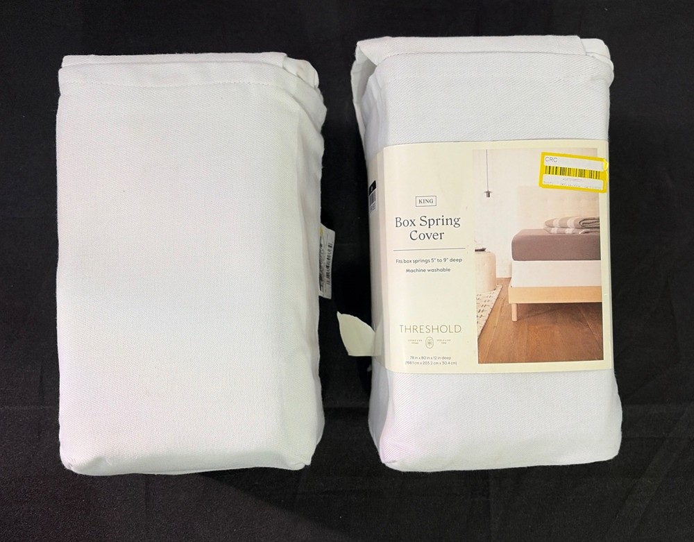 Box Spring Cover White Size KING - Threshold (Qty 3)