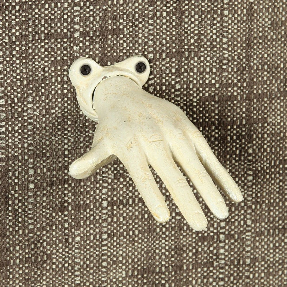 White Cast Iron Hand Set, Oddities Decor, Wall Hanging Hooks