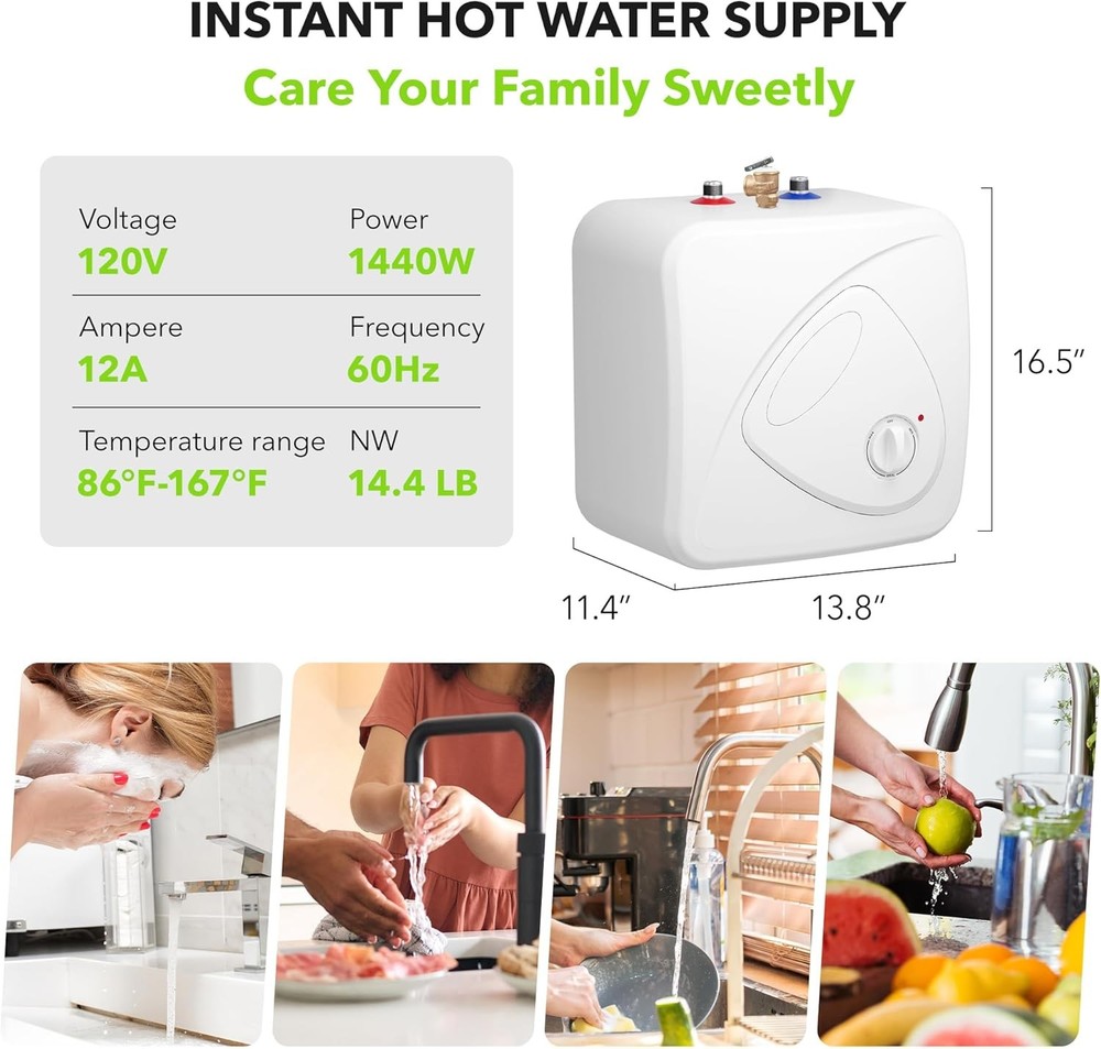 Electric Under Sink Point of Use Mini-Tank Water Heater 2.7G 1440W 120V *6685D1K