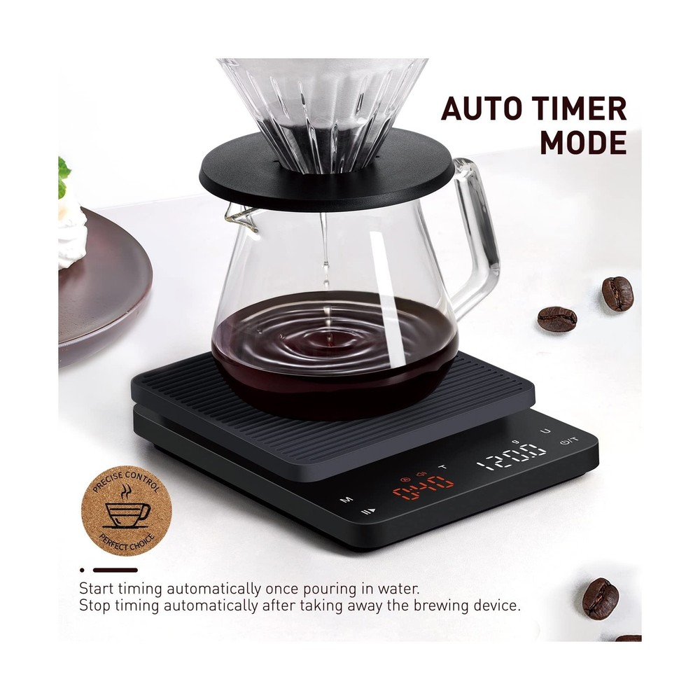 BAGAIL BASICS Coffee Scale with Timer, 0.1g High Precision Kitchen ... Fast Ship