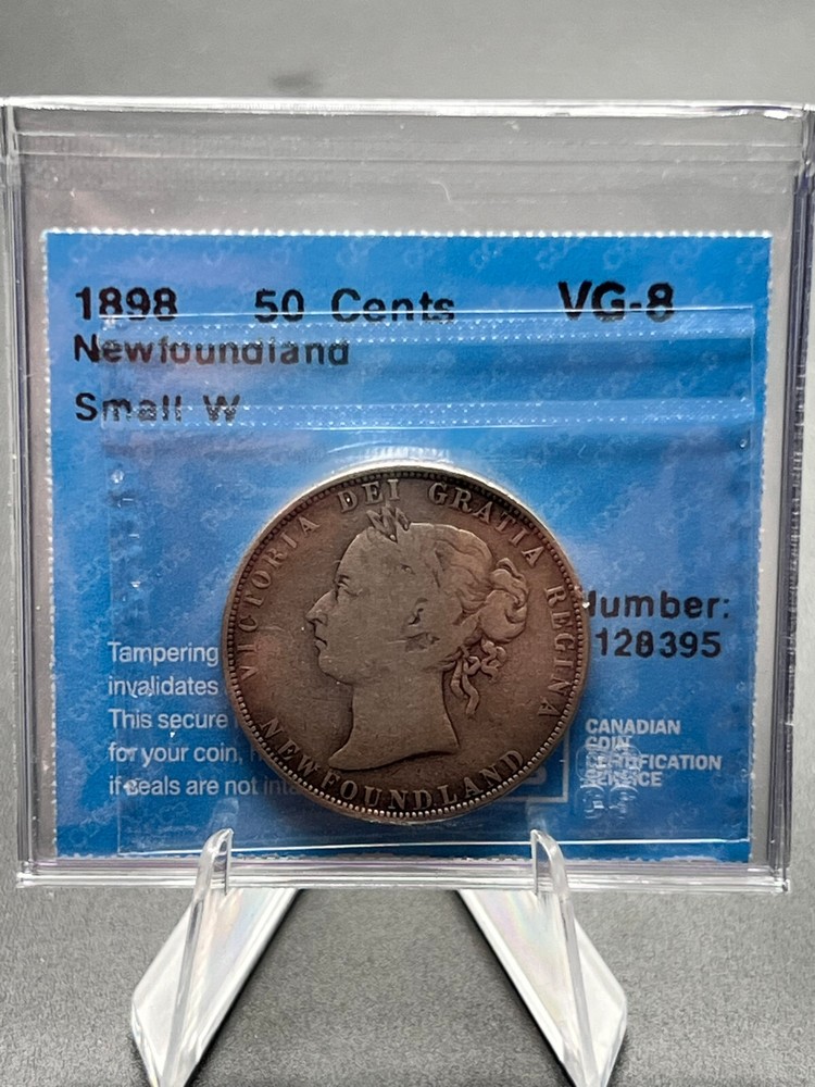 1898 NFLD 50 Cent CCCS Graded VG-8