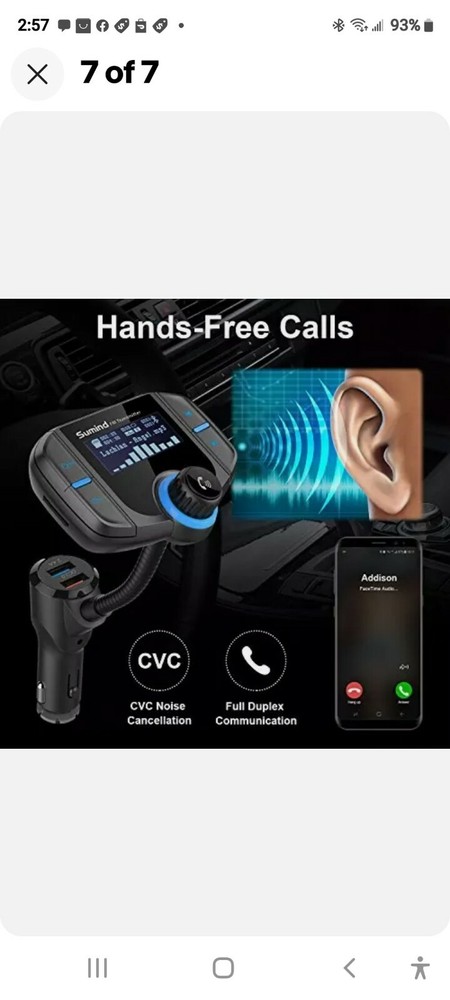 FM Transmitter, Sumind Wireless Radio Adapter Car Kit