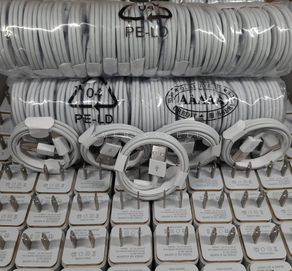 20 Pack USB Type-C Cable 3ft & Dual Fast Charger For Android