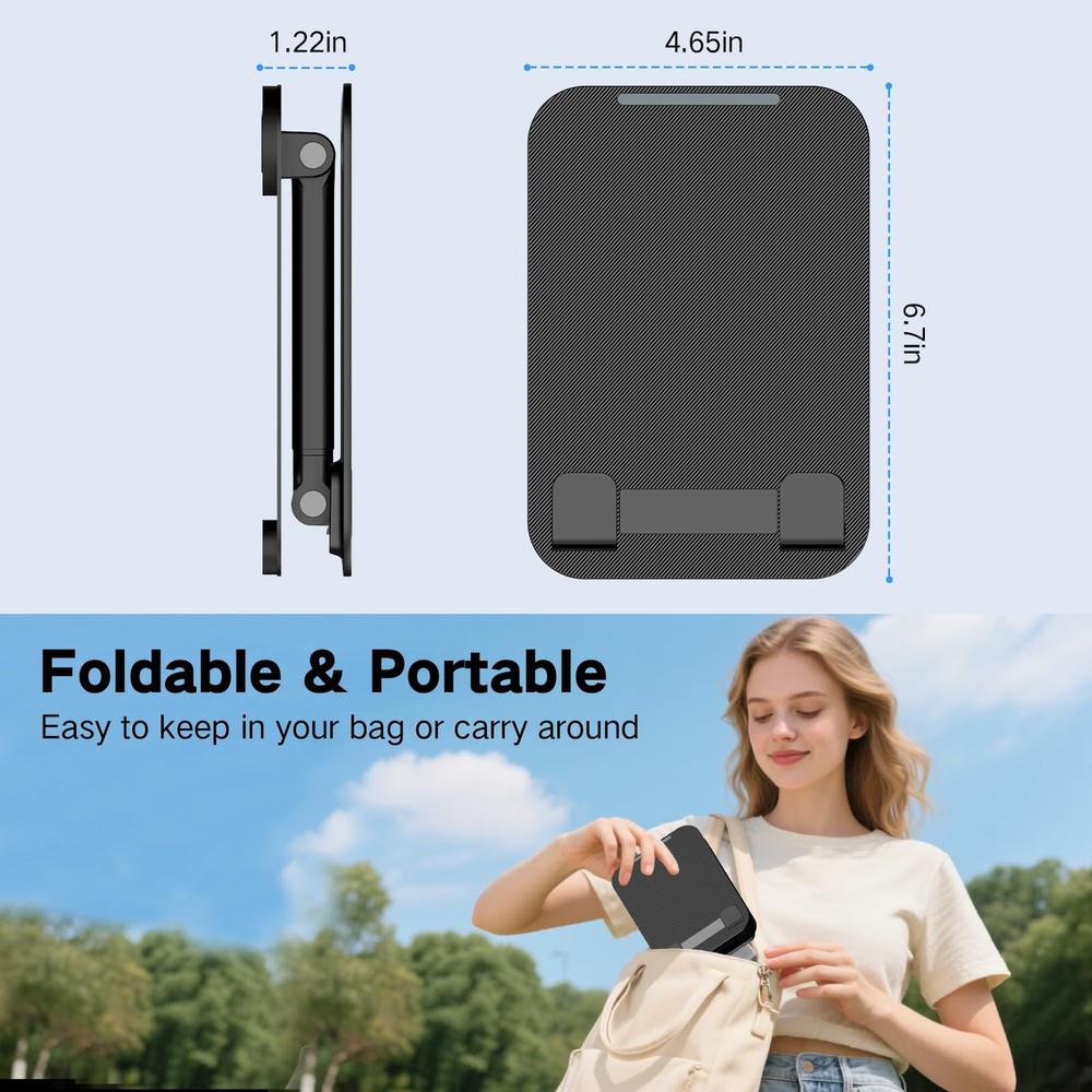 Adjustable Tablet Stand for Desk, Foldable Holder for 416" Devices