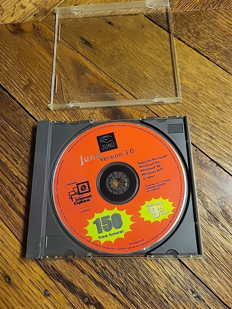 Juno version 3.0 PC CD Windows 95/98/NT Internet Explorer