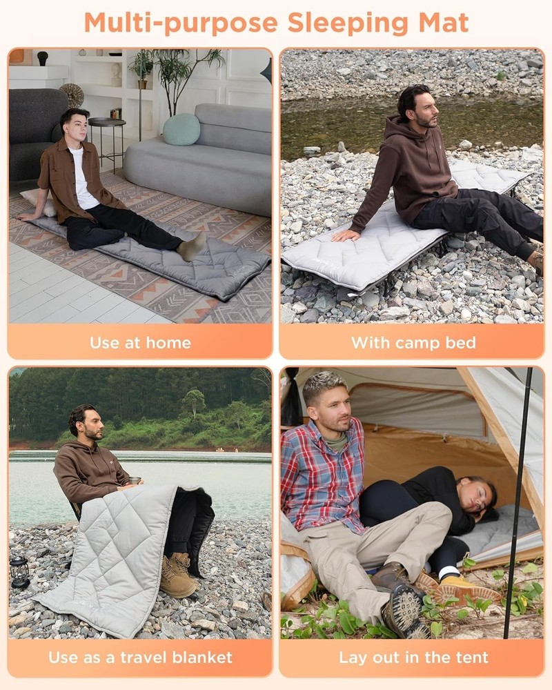 Versatile Lightweight Cot Sleeping Pad - Soft, Comfortable, Machine Washable